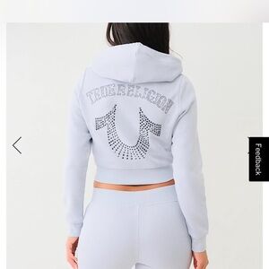 True Religion Blue Rhinestone Hoodie and Joggers